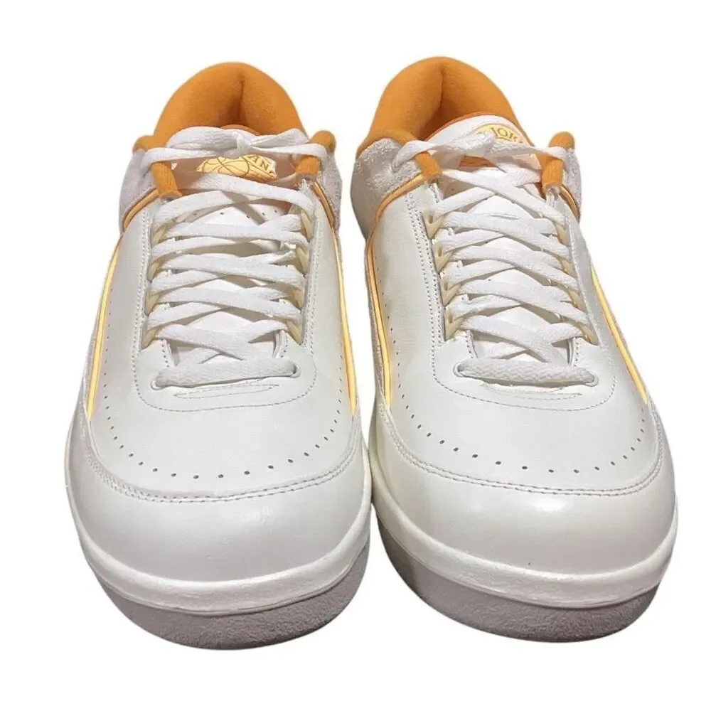 Nike Sneakers Men 18 White Yellow Air Jordan 2 Retro Low Craft Sail Melon NEW